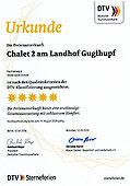 Urkunde Chalet 2 - DTV 5 Sterne Urkunde Chalet 2 - DTV 5 Sterne